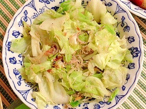 キャベツとしらすのぽん酢炒め